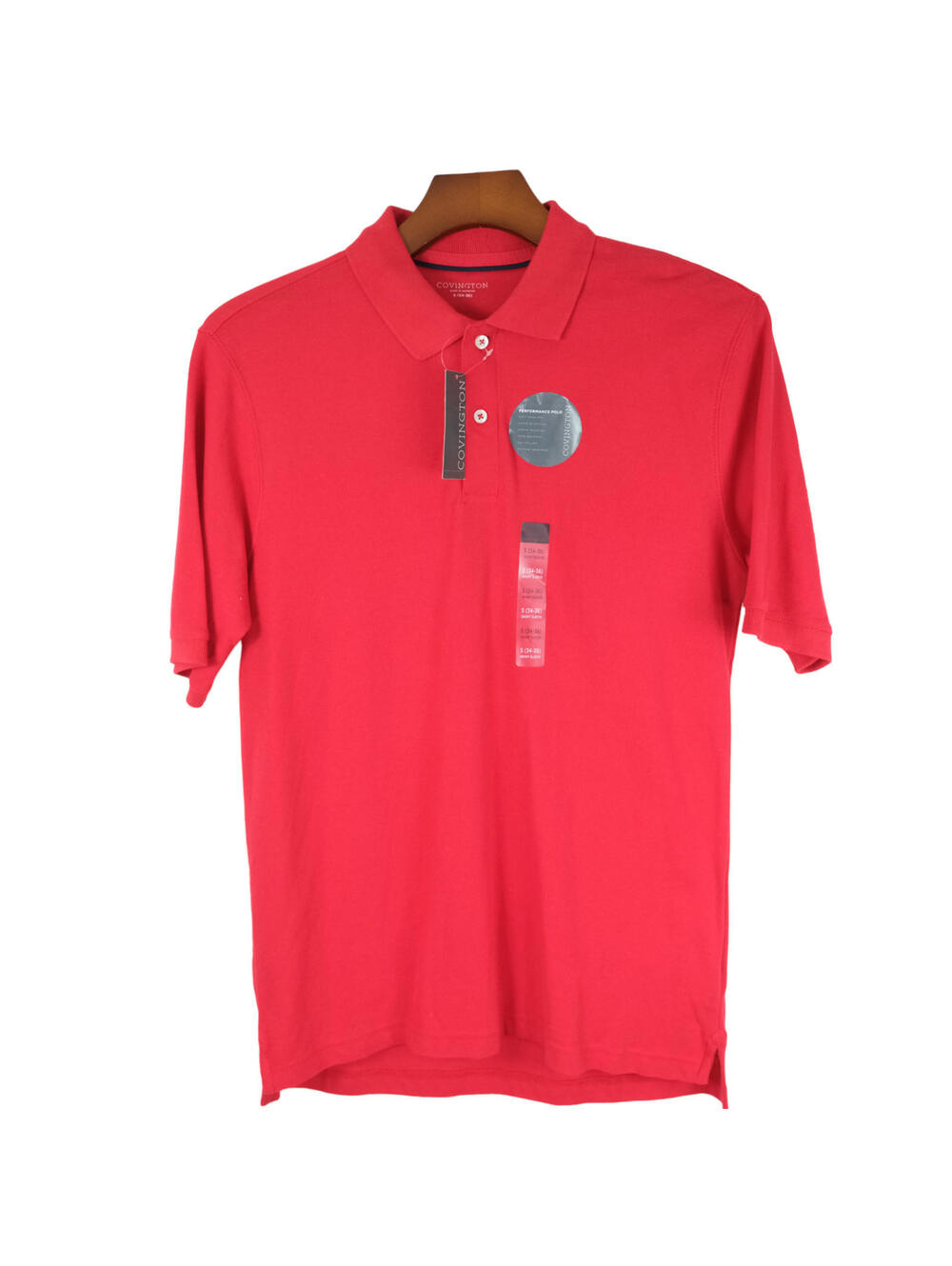 Covington mens small performance polo shirt color red NWT